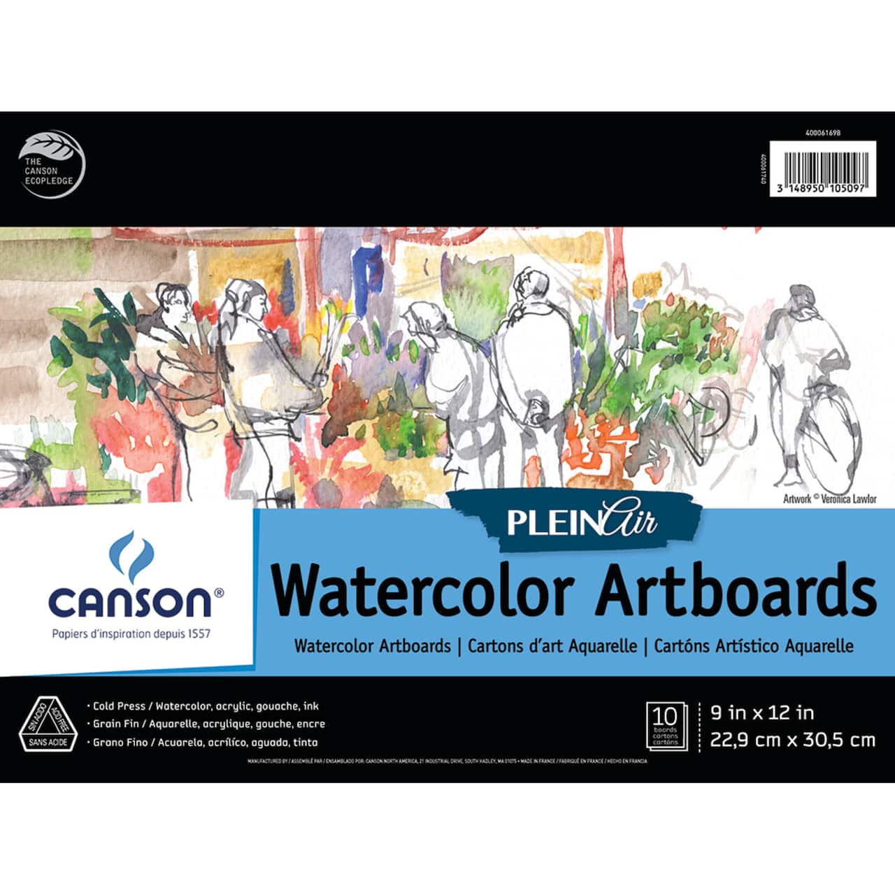 6 Pack: Canson&#xAE; Plein Air Watercolor Artboard Pad, 9&#x22; x 12&#x22;